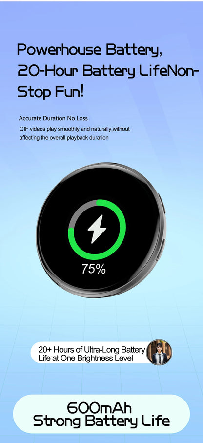 GIF Dynamic Anime DIY Trendy E-Badge Photo Video MP3 Player Digital Display Badge Game Cycling Warning Adaptation Kids Boy Gift
