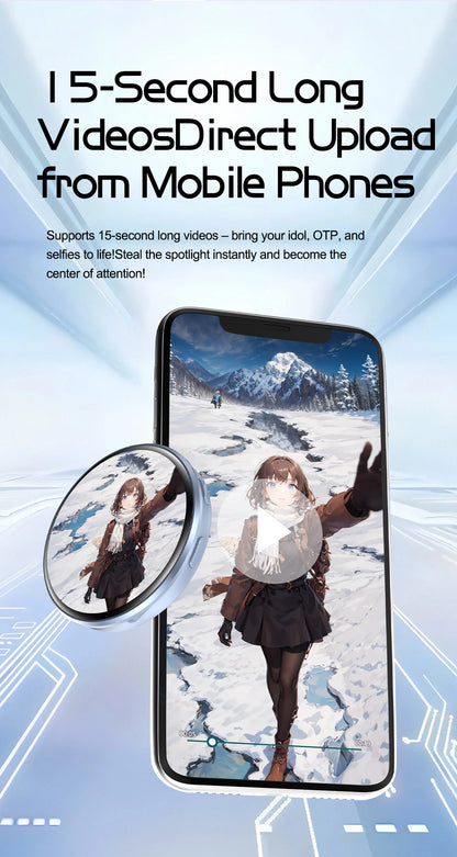 GIF Dynamic Anime DIY Trendy E-Badge Photo Video MP3 Player Digital Display Badge Game Cycling Warning Adaptation Kids Boy Gift