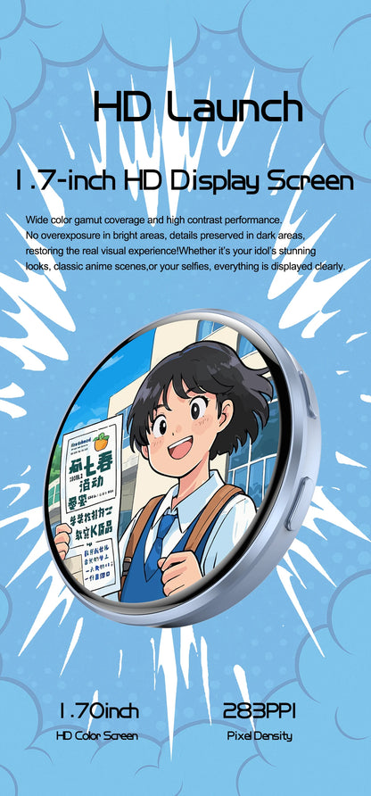 GIF Dynamic Anime DIY Trendy E-Badge Photo Video MP3 Player Digital Display Badge Game Cycling Warning Adaptation Kids Boy Gift
