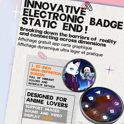 New Dynamic Electronic Badge Anime Merchandise Digital Display Badge For Game Peripherals Excellent Birthday Gifts For Otaku Fa