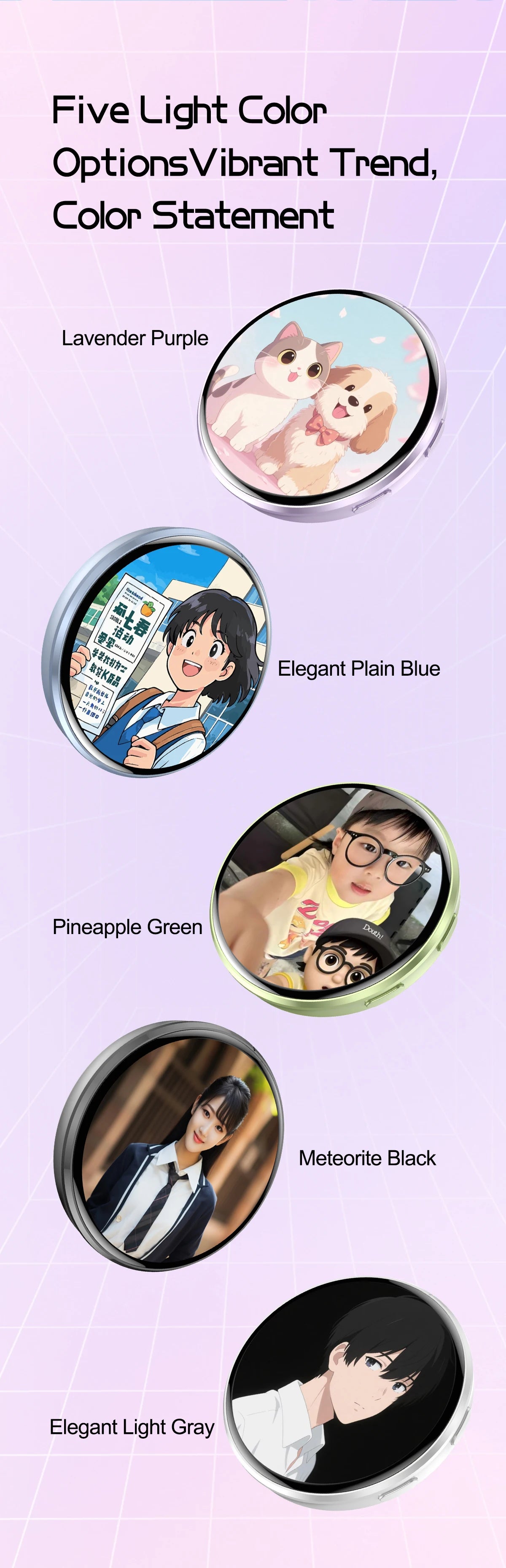 GIF Dynamic Anime DIY Trendy E-Badge Photo Video MP3 Player Digital Display Badge Game Cycling Warning Adaptation Kids Boy Gift