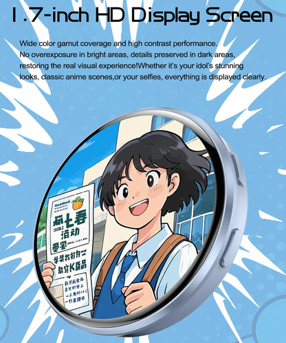 GIF Dynamic Anime DIY Trendy E-Badge Photo Video MP3 Player Digital Display Badge Game Cycling Warning Adaptation Kids Boy Gift